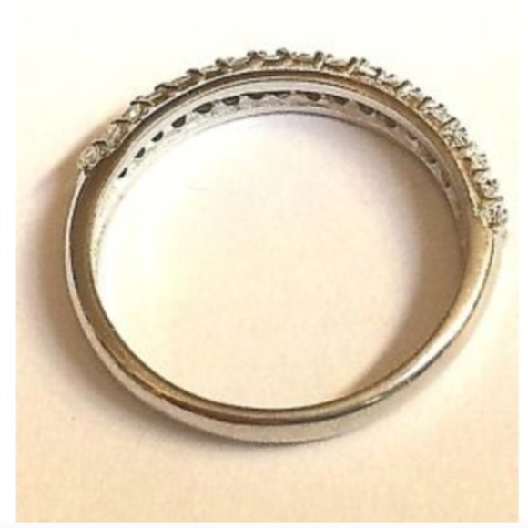Sterling Silver Cubic Zirconia Anniversary Ring Band Size 9 - Picture 5 of 7